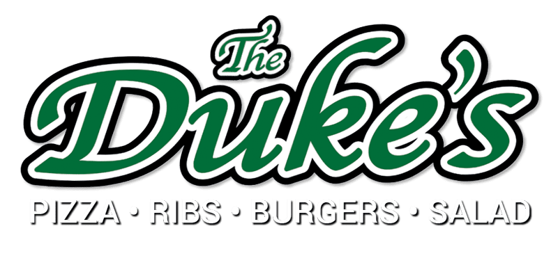 The Duke's pizza, ribs, burgers, salad